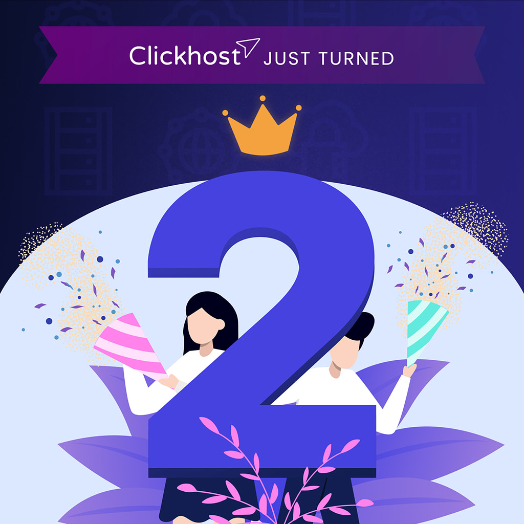 Two years of Clickhost blog post cover image