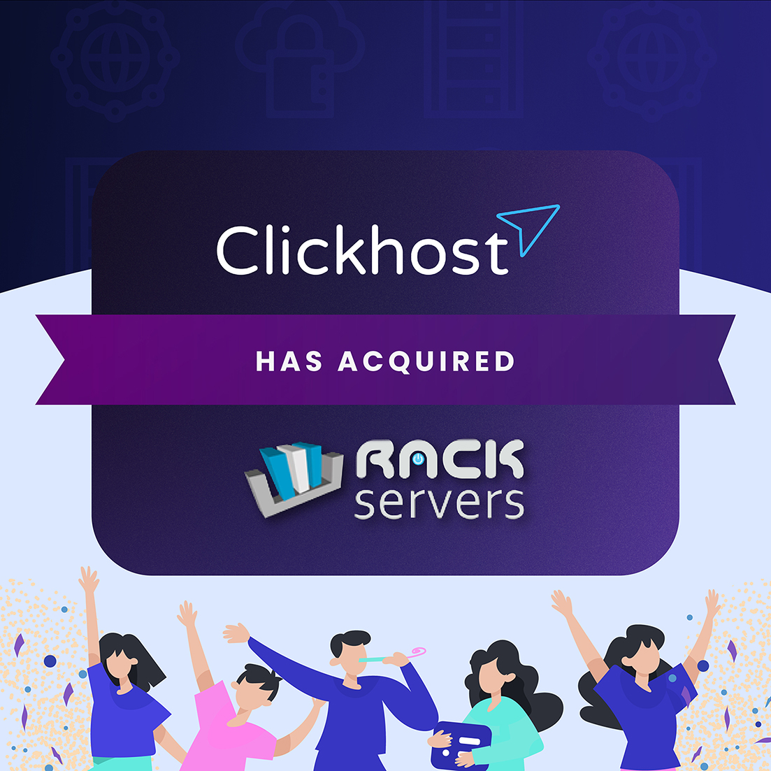 Clickhost has acquired Rack Servers blog post cover image